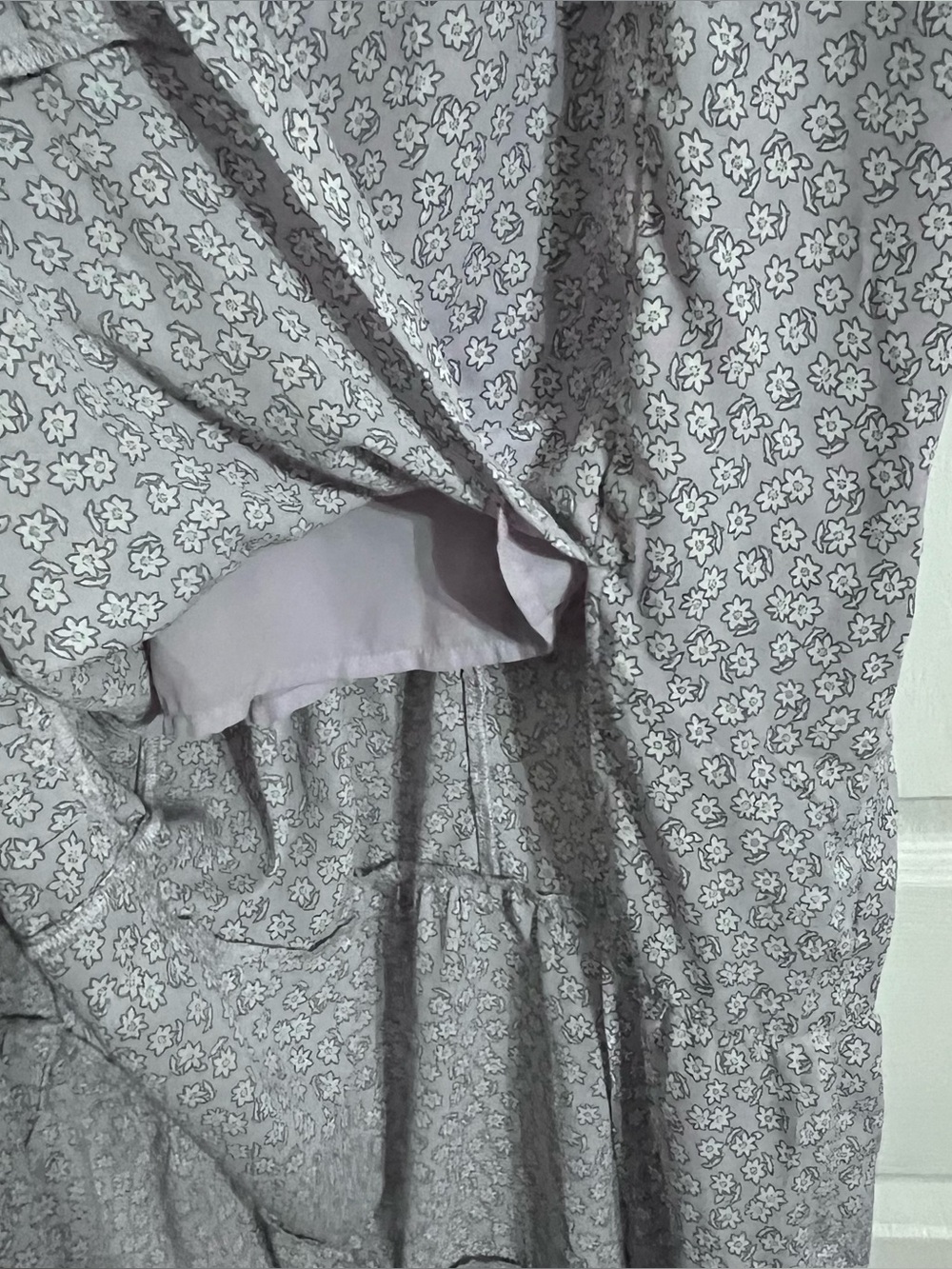 Vintage Abercrombie & Fitch Lilac Floral-Trim Dress size Small Y2K - Picture 7 of 9